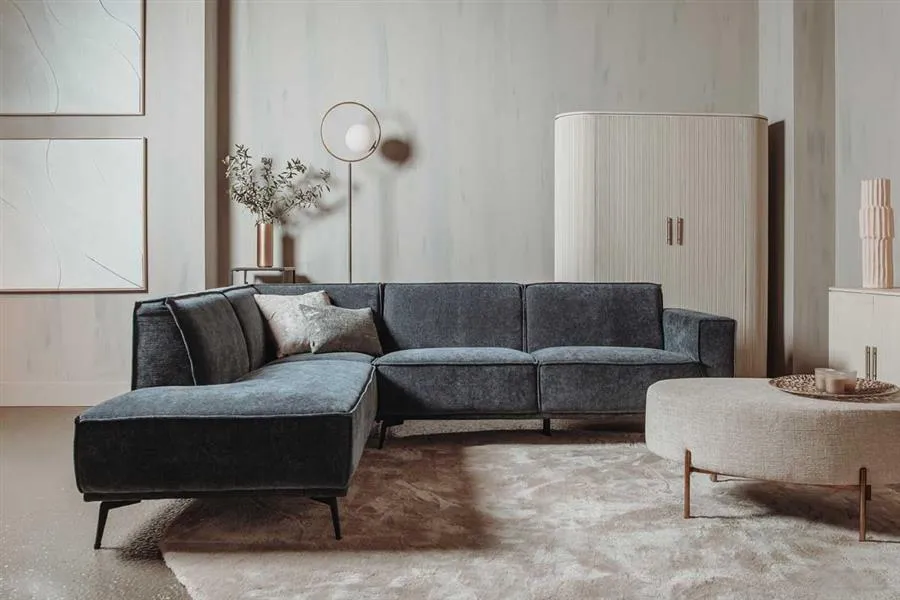 Leeds 2 5-AR + Ottoman L - City 464 Black Blue Beste Prijs